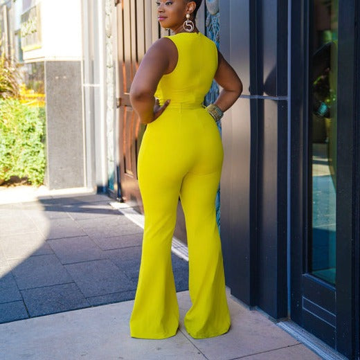 Yellow Lavish Boujie doll Jumpsuit