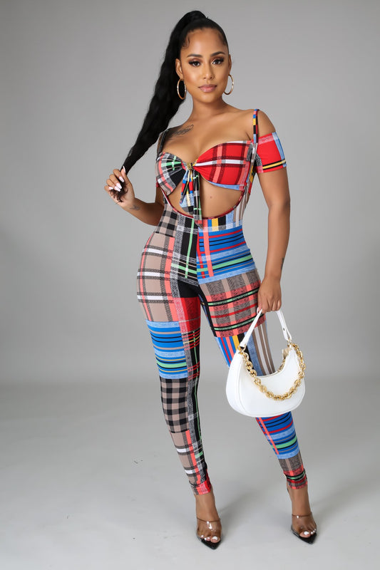 Plaid Jumpsuit 2 Piece set