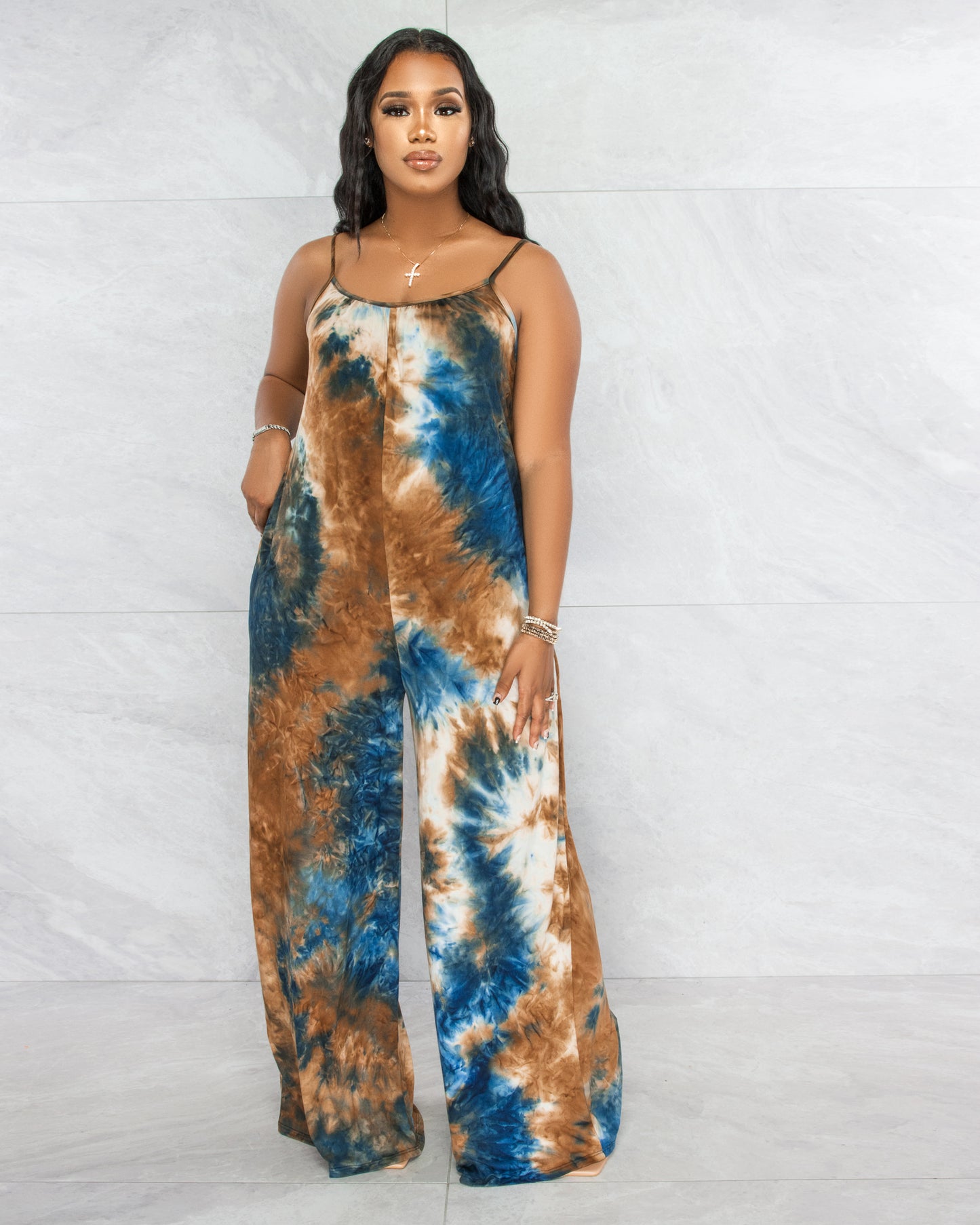 Tie-Dye Wide Jumpsuit