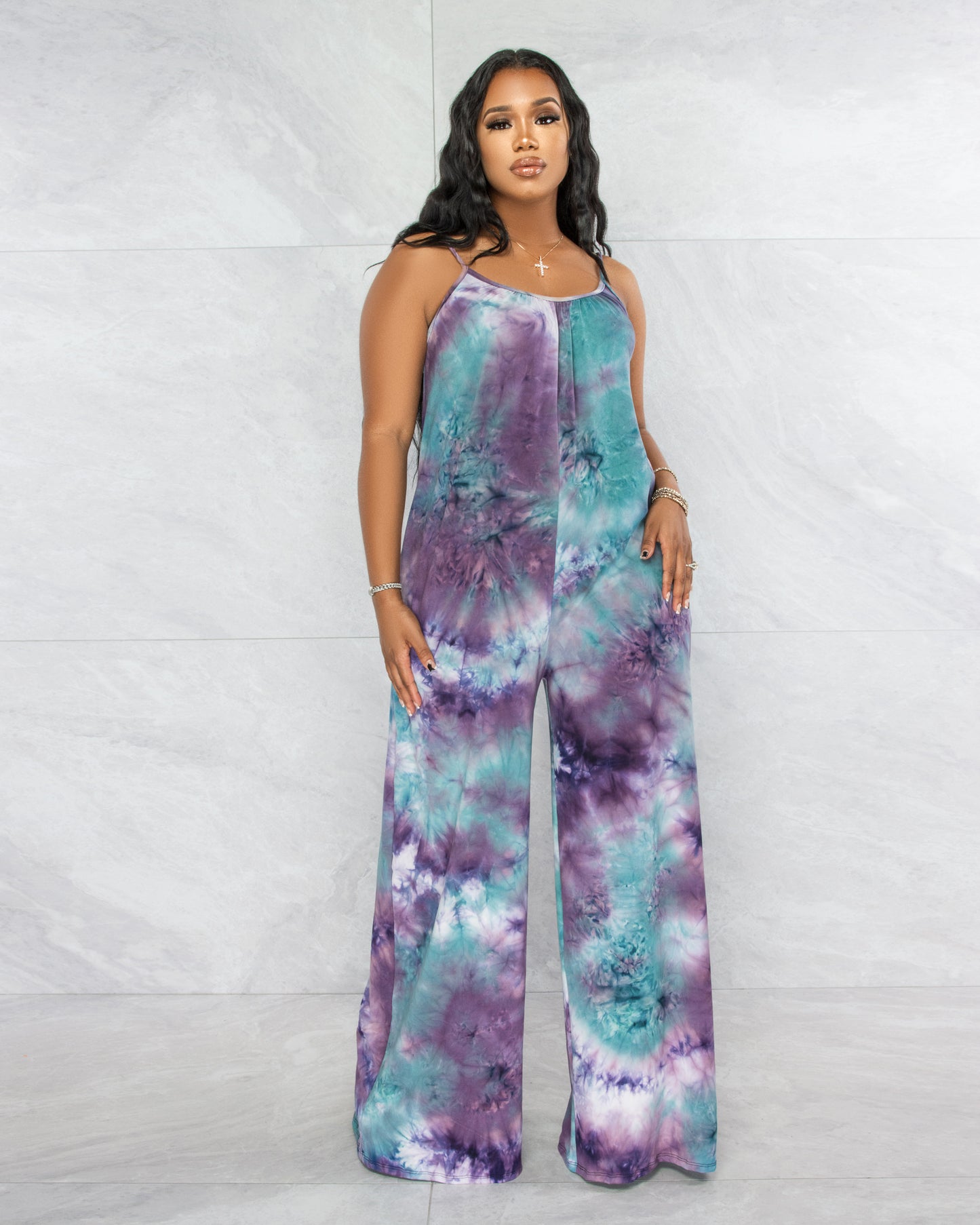 Tie-Dye Wide Jumpsuit